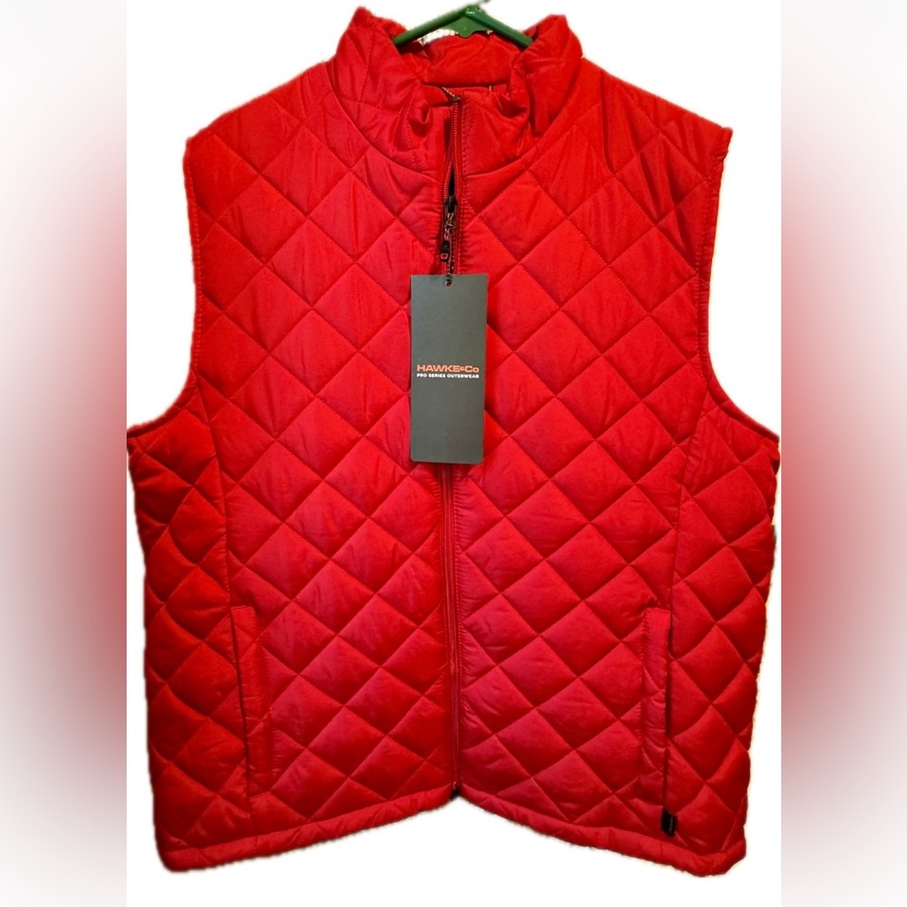 Hawke & Co Red Quilted Vest XXL NWT Lightweight Puffer Full Zip